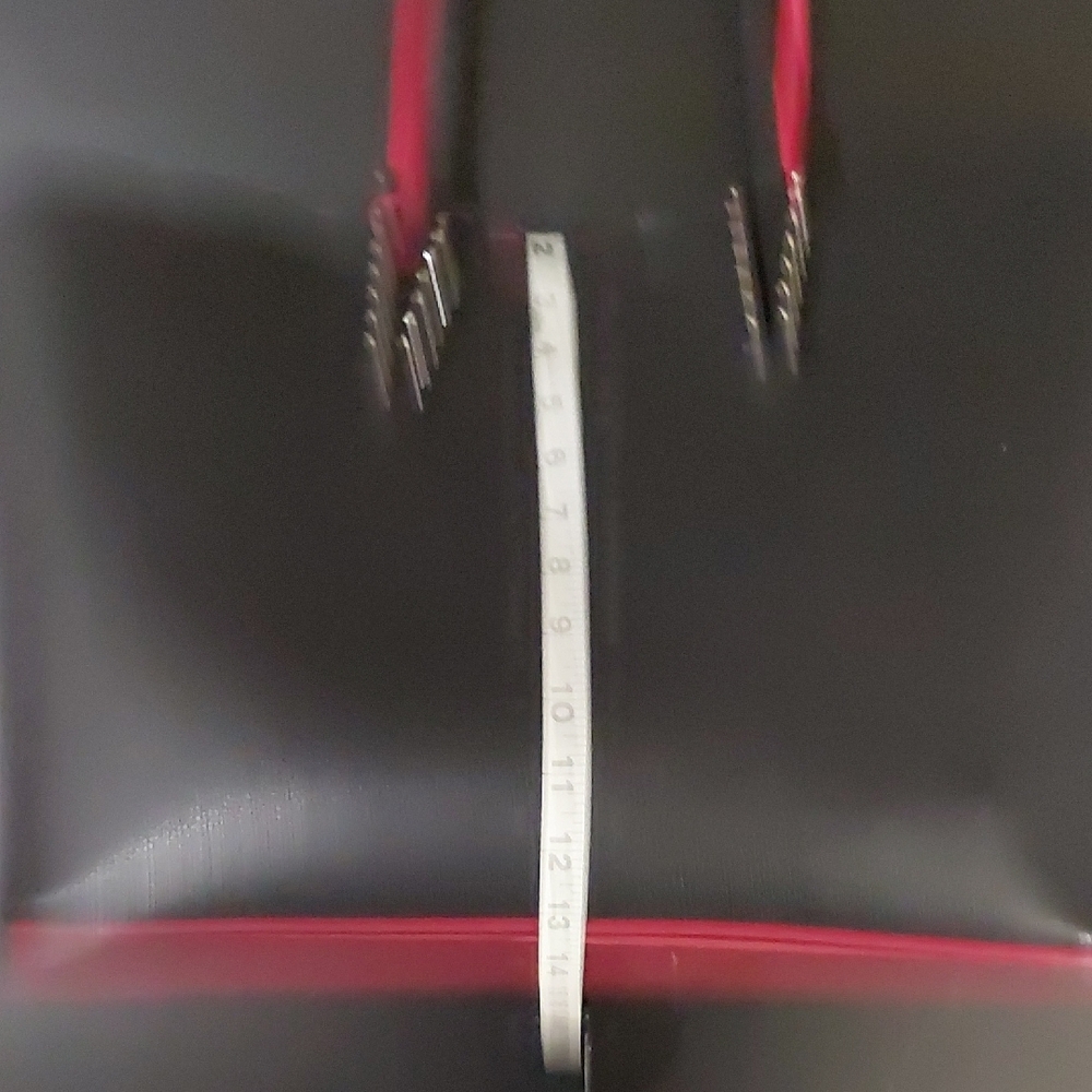 Chic Black and Red Studded Tote Bag - Picture 13 of 14